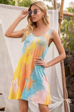 Halter Neck Tie-Dye Pocketed Crew Dress