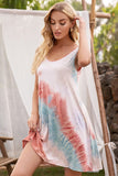 Halter Neck Tie-Dye Pocketed Crew Dress