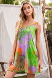 Halter Neck Tie-Dye Pocketed Crew Dress