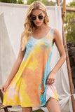 Halter Neck Tie-Dye Pocketed Crew Dress