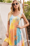 Halter Neck Tie-Dye Pocketed Crew Dress
