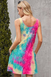 Halter Neck Tie-Dye Pocketed Crew Dress