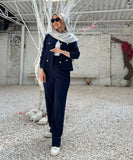 Fashionable Button Embellished Short Blazer Polyester