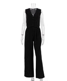 Chic Women's Sleeveless Vest and Long Pants Two-Piece Set