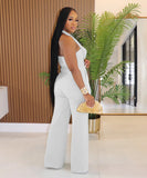 High Waisted Bandeau Sleeveless One Piece Pants for Women