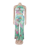 Stylish High-Necked Vest and High-Waisted Trousers Set