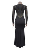 Classic Sequined Long Sleeve Dress Night Out Elegance