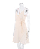 Elegant V-Neck Crepe Split Halter Dress for Any Occasion