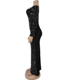 Slim Fit Sequin Dress With Arm Covers For Evening Glam
