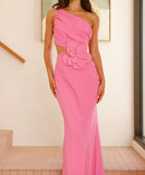 Sexy Plunging Neckline Form-Fitting Solid Color Dress