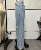 Distressed High Waist Wide Leg Jeans For Women Chic Casual
