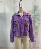 Classic Relaxed Fit Iridescent Sequin Jacket Coat Luxe