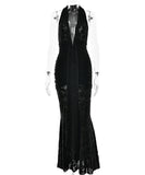 Sexy Deep V-Neck Revealing Backpack Style Hip Dress For Confident Outings