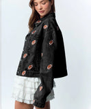 Distressed Denim Jacket Heavy Duty Embroidered For Men