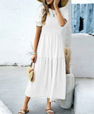 Casual Leaf-Sleeved Fitted Long Dress for Women in Multiple Colors