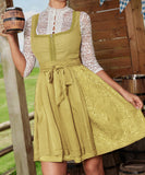 Waist Cinching Patchwork Short Dress for Women in Yellow and Wine