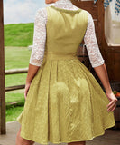 Waist Cinching Patchwork Short Dress for Women in Yellow and Wine