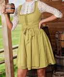 Waist Cinching Patchwork Short Dress for Women in Yellow and Wine