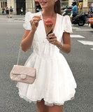 Casual Solid Color Hollowed-Out Dress for Stylish Summer Days