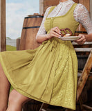 Waist Cinching Patchwork Short Dress for Women in Yellow and Wine