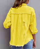 Raw Edge Distressed Denim Jacket