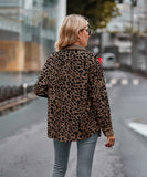 Leopard Print Buttoned Long-Sleeve Jacket With Versatile Styling