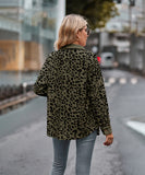 Leopard Print Buttoned Long-Sleeve Jacket With Versatile Styling