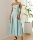 Chic Solid Color High-Waisted Halter Dress for Every Occasion