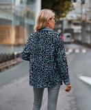 Leopard Print Buttoned Long-Sleeve Jacket With Versatile Styling