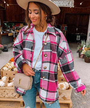 Stylish Long Sleeved Check Cardigan Coat for Effortless Chic