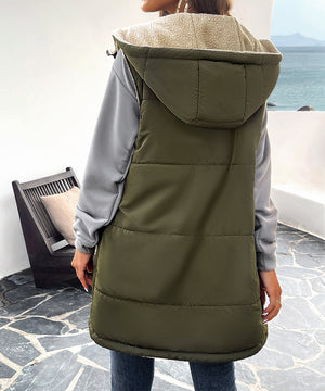 Chic Relaxed Hooded Mid-Length Coat