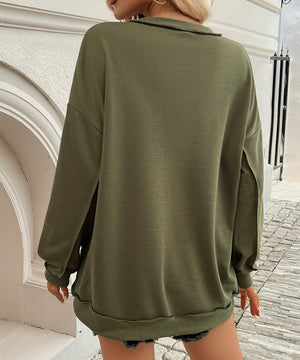 Stylish Solid Color Button-Up Long Sleeve Hoodie