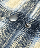Plaid Collar Long Sleeve Casual Jacket For Women Khaki
