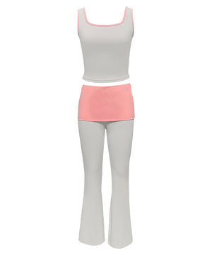 Chic Sleeveless Blouse And Pants Casual Suit In Grey