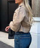 Casual Vacation Button-Down Long-Sleeved Coat Easy-Care Relaxed-Fit Travel Layer