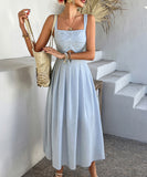 Chic Solid Color High-Waisted Halter Dress for Every Occasion