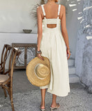 Chic Solid Color High-Waisted Halter Dress for Every Occasion