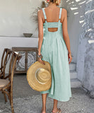 Chic Solid Color High-Waisted Halter Dress for Every Occasion