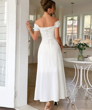 Elegant Short Sleeved One Shoulder Maxi Dress for Any Occasion