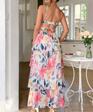 Elegant Strap Printed Cake Dress in Chic Colors for Any Occasion