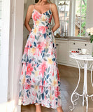Elegant Strap Printed Cake Dress in Chic Colors for Any Occasion