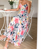 Elegant Strap Printed Cake Dress in Chic Colors for Any Occasion