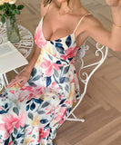 Elegant Strap Printed Cake Dress in Chic Colors for Any Occasion