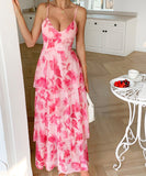 Elegant Strap Printed Cake Dress in Chic Colors for Any Occasion
