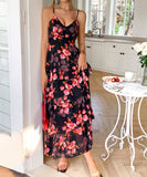 Elegant Strap Printed Cake Dress in Chic Colors for Any Occasion