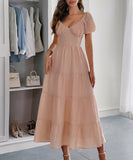 Casual Vacation Cinched A-Line Long Dress For Effortless Style