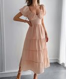 Casual Vacation Cinched A-Line Long Dress For Effortless Style