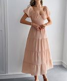 Casual Vacation Cinched A-Line Long Dress For Effortless Style