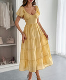 Casual Vacation Cinched A-Line Long Dress For Effortless Style