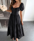 Casual Vacation Cinched A-Line Long Dress For Effortless Style